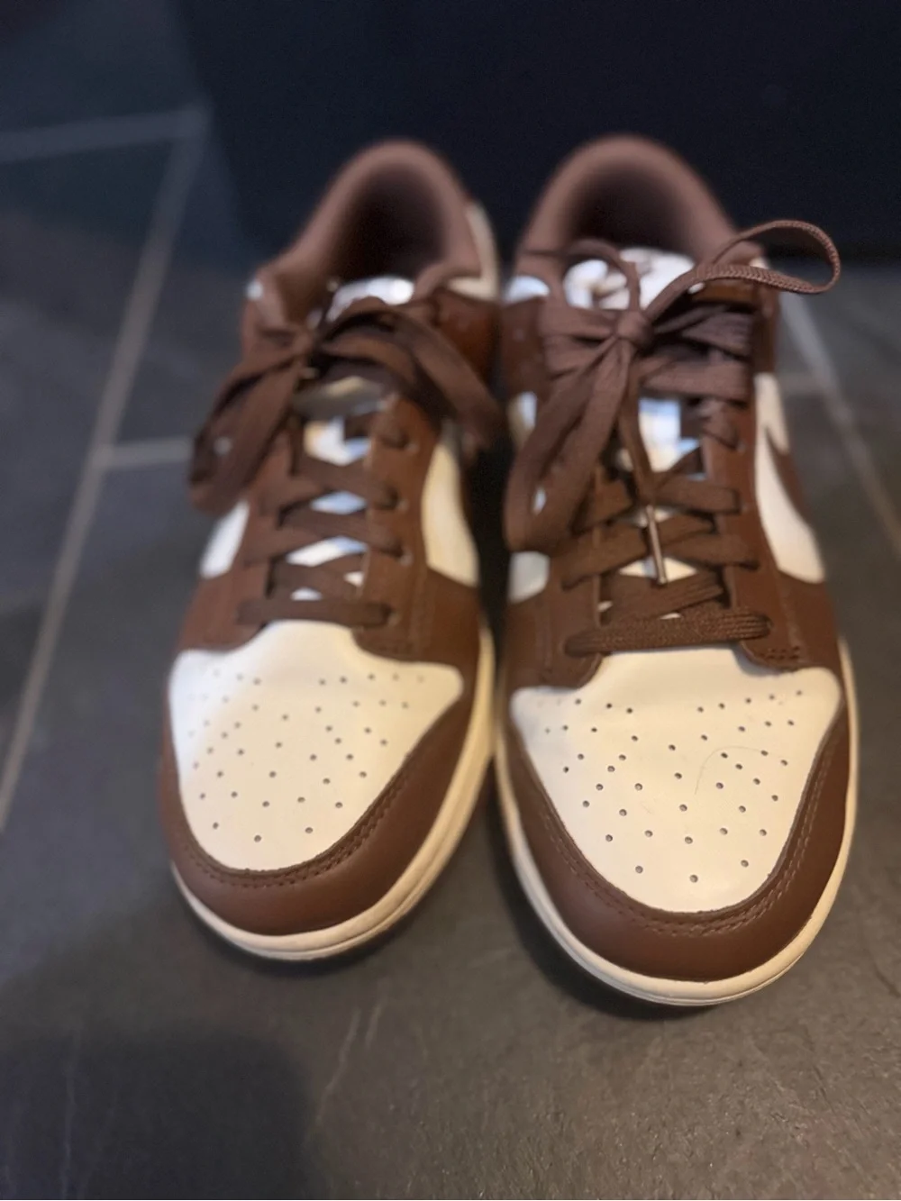 Nike Brown and White Low-Top Sneakers